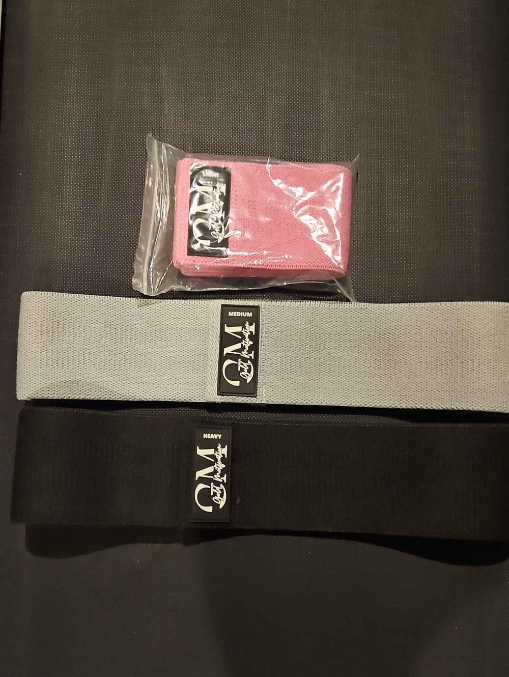 Workout Resistance Hip Bands Set — Pink, Gray, Black